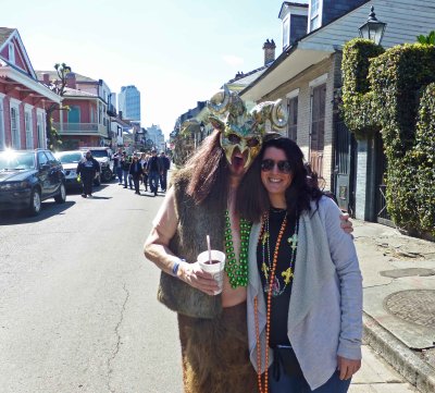 Pam the Mardi Gras Virgin at Lafitte's on Saturday