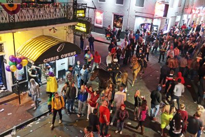 Horse patrols on Bourbon Street