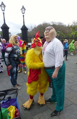 The Chicken and Peter Griffin in Jackson Square