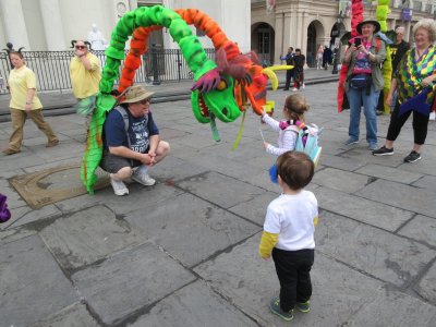 Meeting a Dragon in Jackson Square on Fat Tuesday