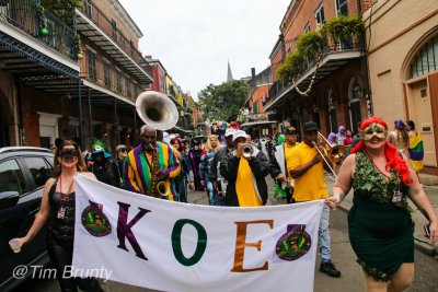 KOE Marching on Chartres Ave in New Orleans