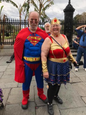 Superman and Wonder Woman in Jackson Square