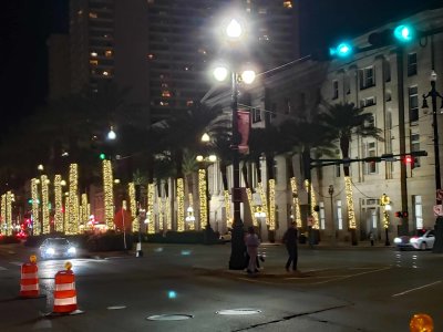 Canal Street decorated for Christmas
