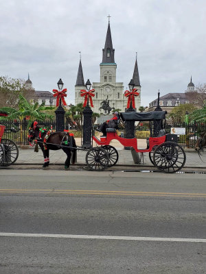 Jackson Square decorated for the Holidays