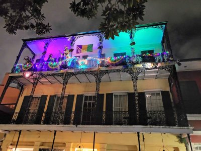 Mardi Gras Balcony at Night