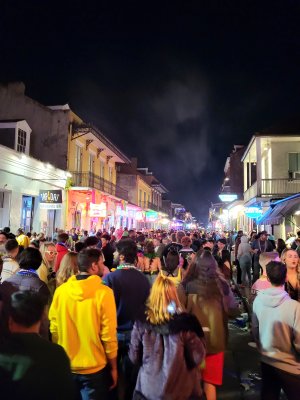 Bourbon St on Fat Tuesday Night