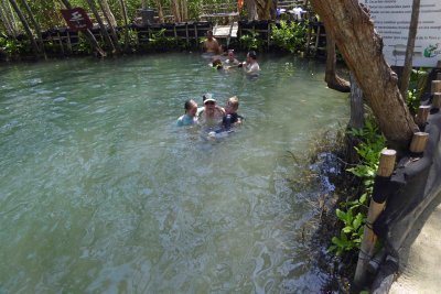 Cenote Venados is smaller but still too deep for kids to stand