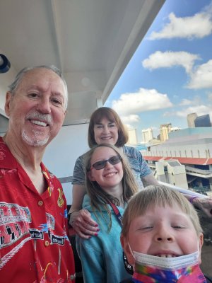 On the balcony of suite 7307 on the Carnival Valor