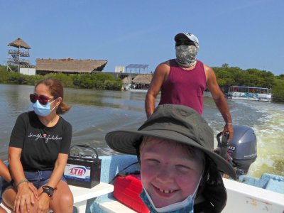 On the boat to El Corchita ecological reserve