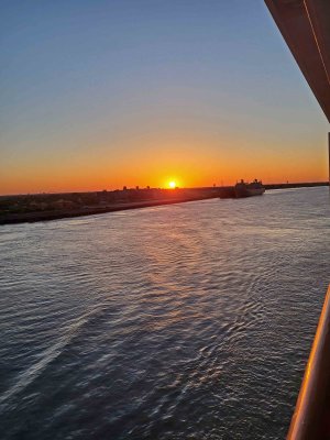 Sunrise over Belle Chasse, LA on the Mississippi River