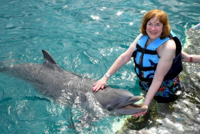 Susan with Katie the Dolphin