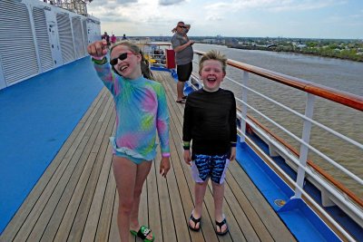 Wind across the deck leaving New Orleans