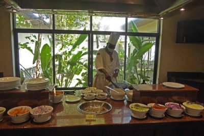 Chef preparing pasta for lunch at Sweetwaters Serena Camp