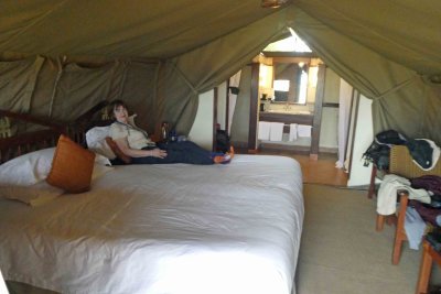Inside our tent at Sweetwaters Serena Camp