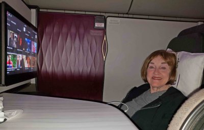 In a Q-suite on Qatar Airways