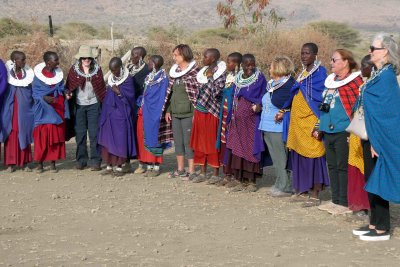Women from our group join Maasai Women