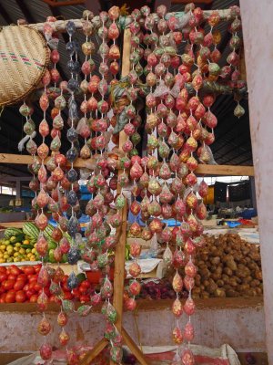 Colored tamarind seeds are considered a treat in Tanzania