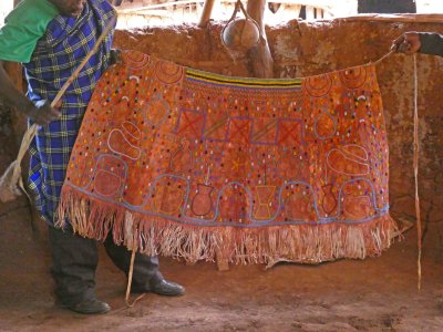 The beaded, leather Iraqw wedding skirt takes about 3 months and tells a story