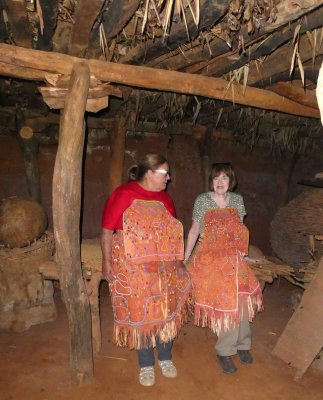 New brides inside traditional Iraqw house