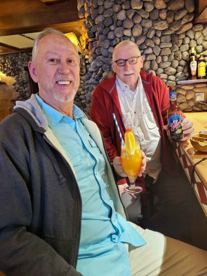 Drinking a Ngorongoro Sunset at the lodge's bar