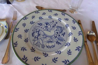 Plates & silver are meant to replicate the elegant hunting camps of the past