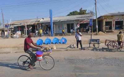 Satellite dishes for sale in Tanzanian village