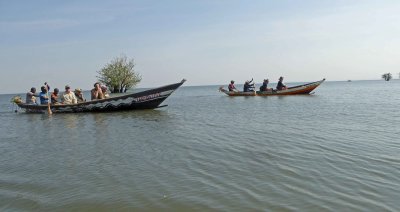 The other two canoes on Lake Victoria