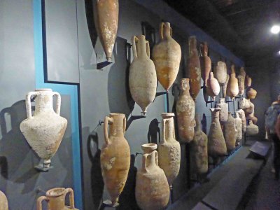 Amphora Jars are part of the Underwater Archaelogy exhibit at Bodrum Castle