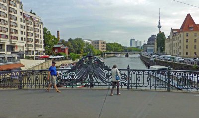 The Spree River with Berlin Television Tower (built by East Germany) in the distance