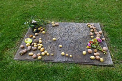 Frederick the Great introduced the potato to Germany and they are left on his grave as a tribute