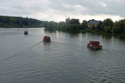 Houseboats on the Havel River viewed from 'The Bridge of Spies'