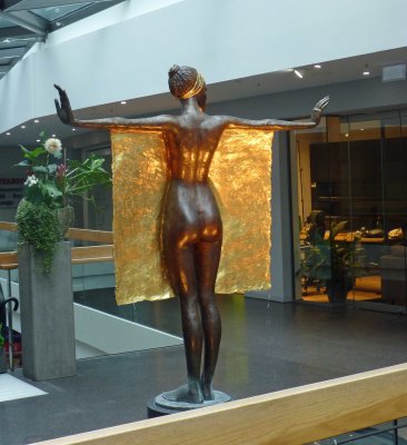 Back of statue in QF Passage Mall in Dresden, Germany