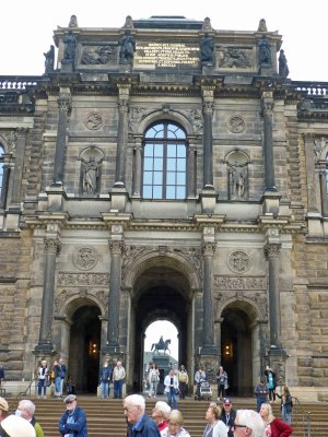 The Zwinger (1728) is a palatial complex with gardens in Dresden