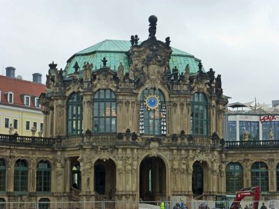 The Zwinger's Carillon pavilion contains Meissen porcelain bells that play every 15 minutes