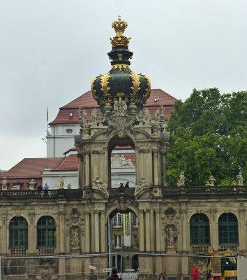 The Kronentor is an 18th-century Baroque gateway and the main entrance to the Zwinger in Dresden