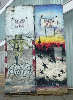 Original pieces of the Berlin Wall in Weimar, Germany