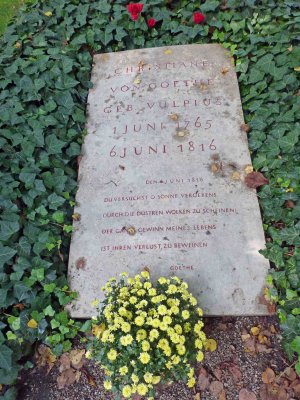 Johann Wolfgang von Goethe's wife is buried in St. Jame's Churchyard in Weimar