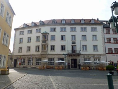The balcony on Hotel Elephant in Weimar was outside Hitler's apartment where he came out to address cheering crowds