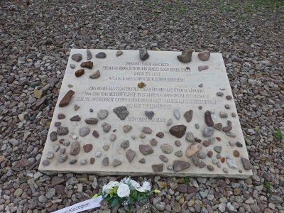 A memorial commemorating the more than 27,000 women and girls who died as a result of slave labor in the Buchenwald subcamps