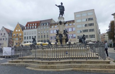 Statue in Augsburg, Germany of city founder and Roman Emperor Augustus (created 1589-1594)