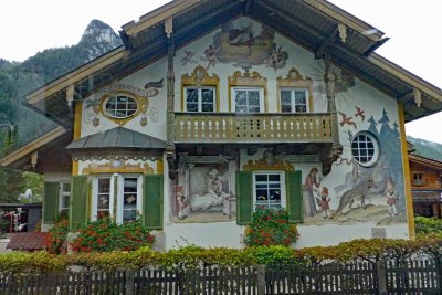 Little Red Riding Hood painted house in Oberammergau, Germany