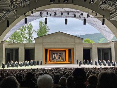 Passion Play has an orchestra of 55 musicians and a choir of 64 vocalists from Oberammergau, Germany