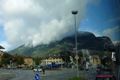 Low-hanging cloud as we are leaving Garmisch-Partenkirchen