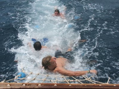 Boomnetting Koh Tao - Holding on for dear life!
