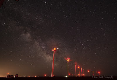 Milky Way Galactic Core and windmills in motion 05032019