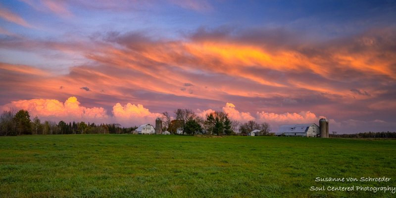 October thunder heads, after sunset colors