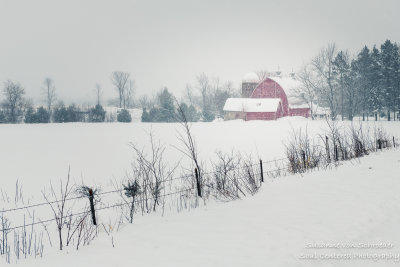 A red Wisconsin barn