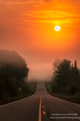 Orange sunrise, foggy morning 2