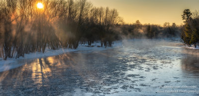 A frigid sunrise, Chippewa river, panorama