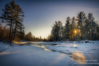 Winter scene at the Flambeau river, Wisconsin 2